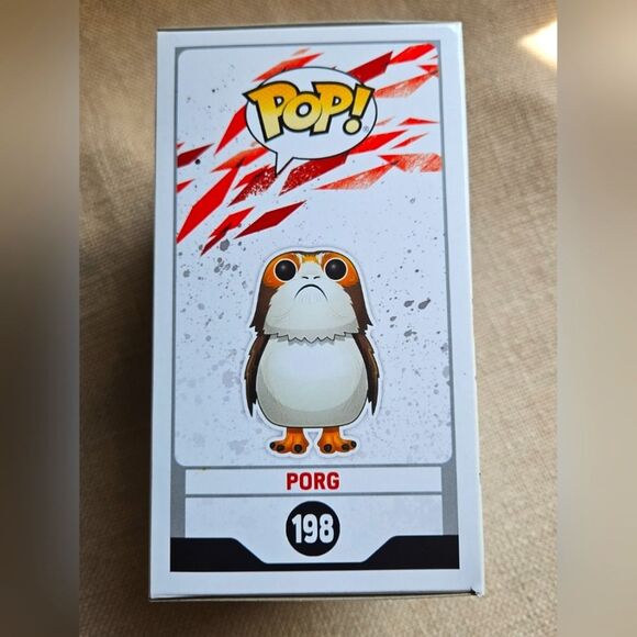 Funko POP!  STAR WARS Flocked Porg # 198 Bobblehead - Picture 6 of 9
